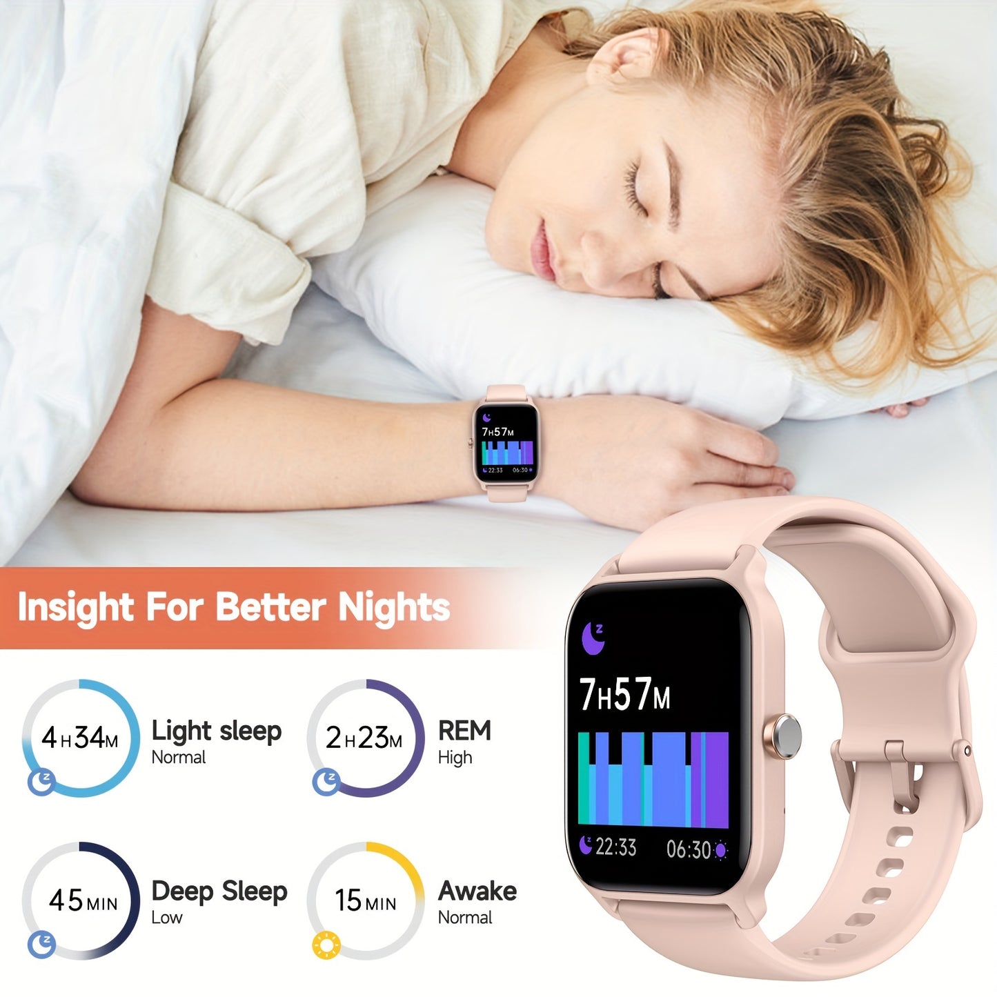 FUVEHA Smartwatch Gift for Men And Women, 1.8" HD Full Touch Screen, Make & Receive Calls, Message Notifications, 100+ Sports Modes, Lightweight & Breathable.Built-in Alexa, Compatible with Android And for iPhone.Perfect Gift