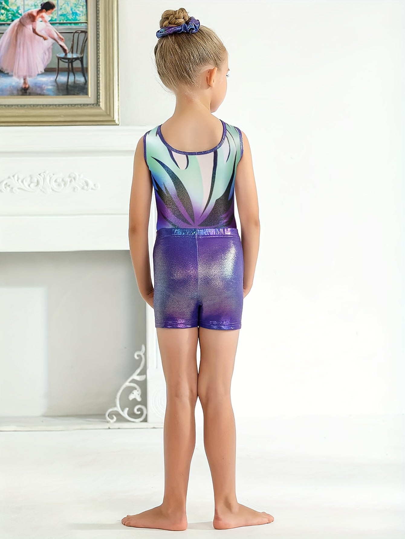 Gymnastics Leotards for Girls with Shorts Sleeveless Sparkly Unitards Biketards Dance Shorts Ballet  Activewear for Dance & Gymnastics Training - Perfect for Parties & Sports Events, Performance Wear, Durable Construction, Co