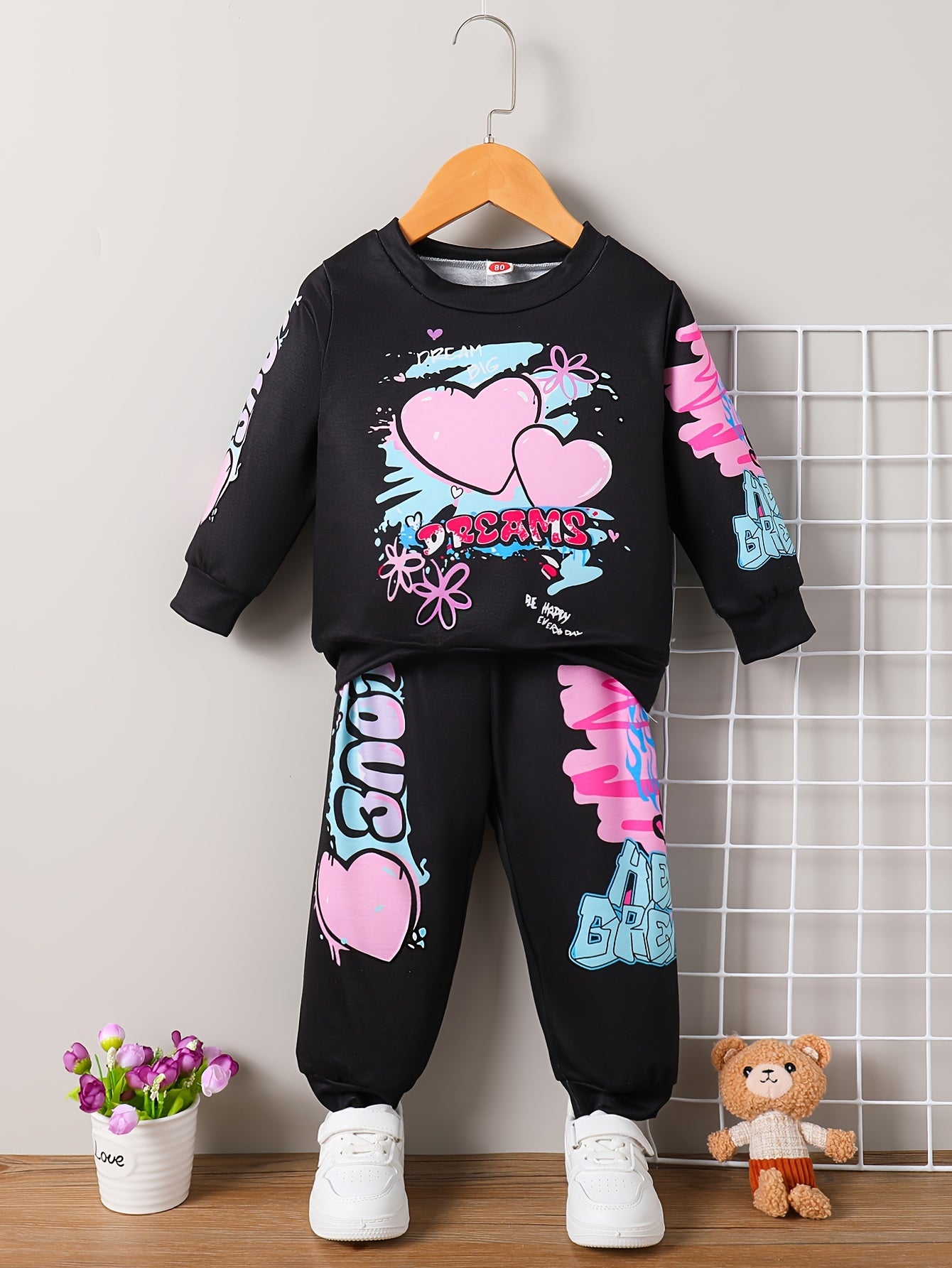 Baby Girl Outfit Set 4pcs Newborn Pants Set Suitable for 0-4 Years Old, Perfect for Outdoor