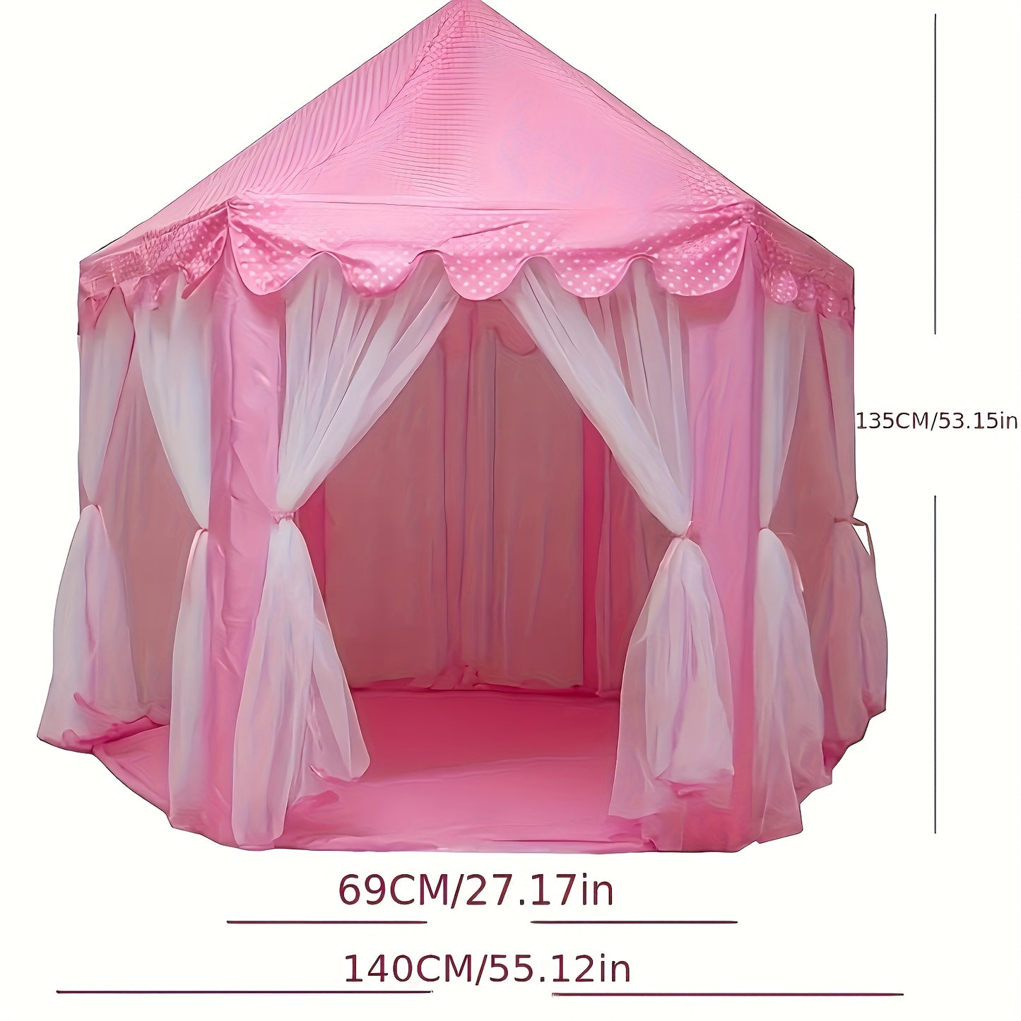 Large Castle Kids Play Tent, Pink, Indoor & Outdoor Playhouse, Ideal Gift for Halloween, Christmas & Easter, Fun Toys & Room Decor for Kids