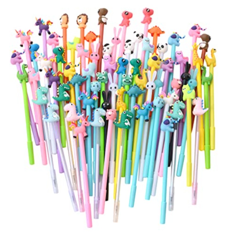 YYaaloa 70pcs Cute Novelty Gel Ink Pens Cartoon Animal 0. 5mm Black Ink Pens Bulk for Office School Supplies Christmas Party Gifts, Party Favors, Writing Essentials, Playful Design, Fun Stationery, Smooth Writing, Durable Ink