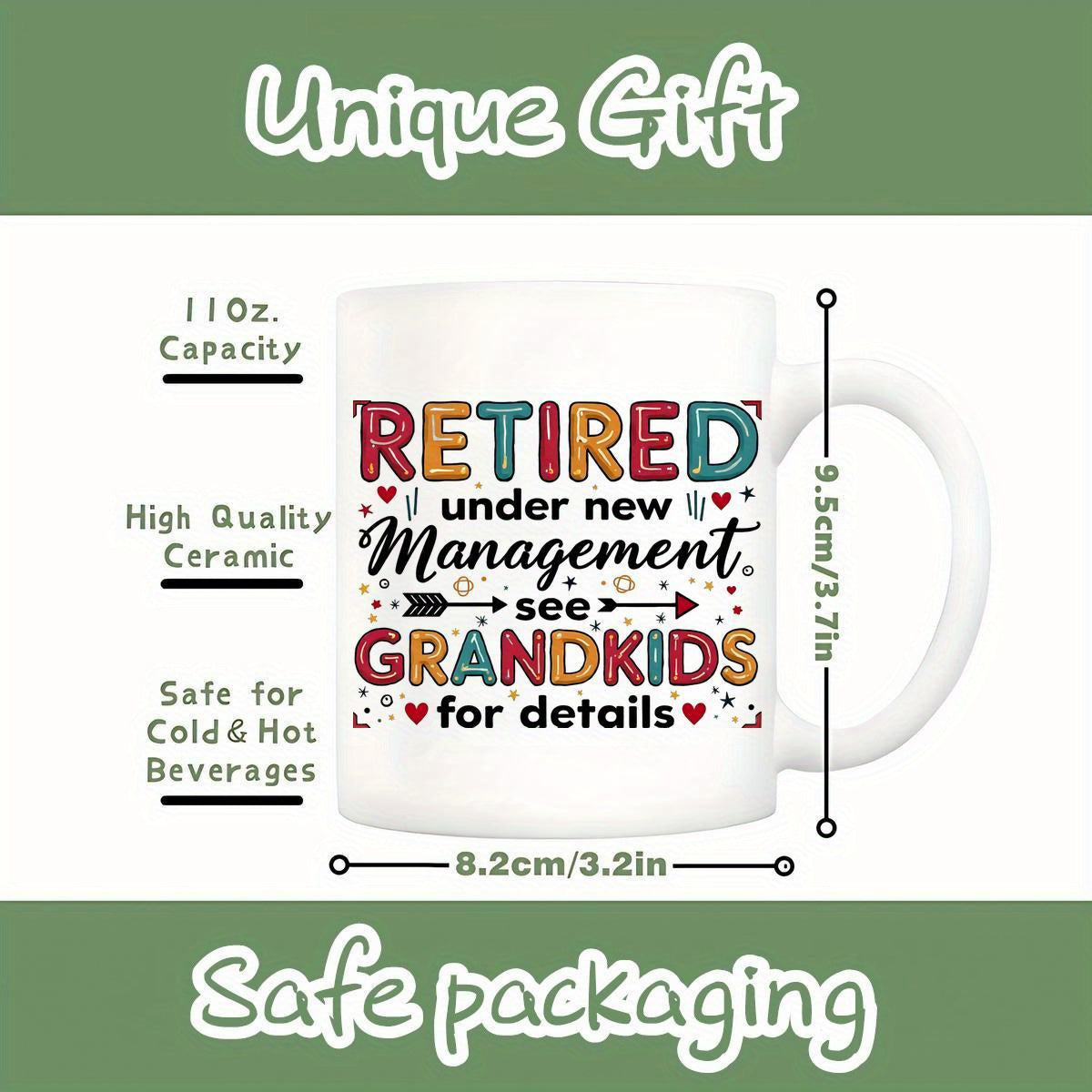 Retired Under New ManaSynthetic Gemstoneent See Grandkids for Details, Funny Mugs - Retired Gifts for Women Men, Water Tumbler Retirement Grandma, Happy Retired Presents Ideas for Coworkers, Colleague, Boss - Travel Coffee Mu