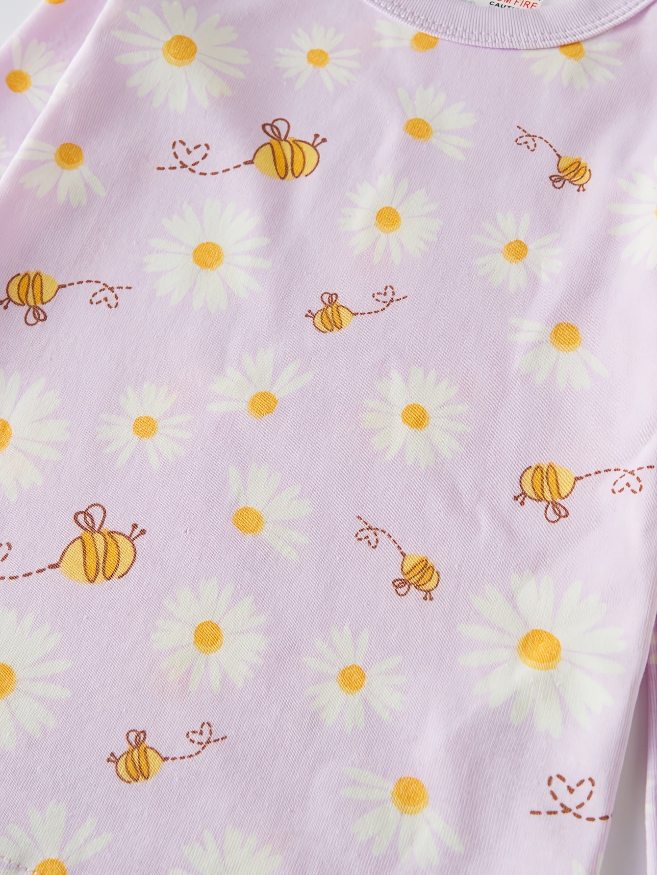 Kids Girls' Sunflower Print Pajama Set, Long Sleeve Crew Neck Blend (92%, 8% Elastane), Skinny Fit Knit Fabric, Comfortable Home Wear for Spring/Summer/Fall, Ages 2-8