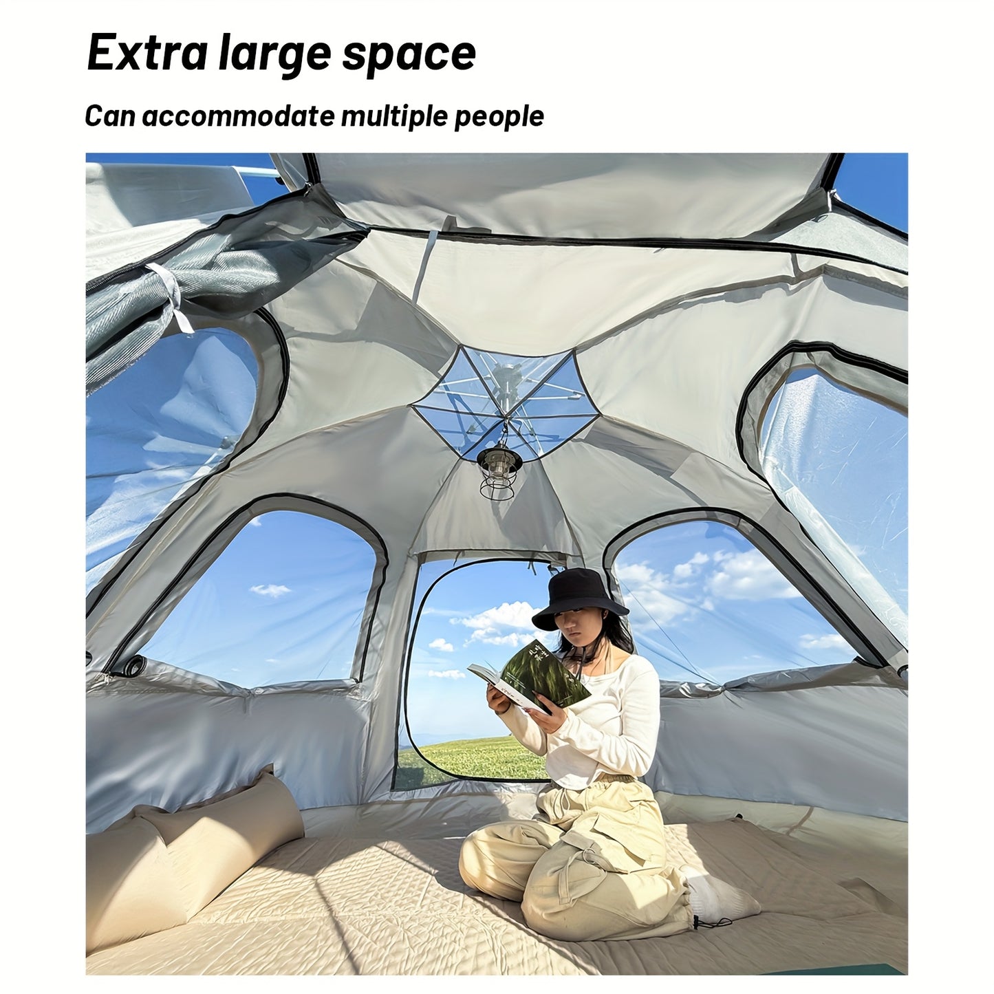 4-6 Person Camping High Quality, Windproof, And Tents, The Hexagonal Structure Is More Stable, Easy to Set Up, Lightweight Camping Tent, Carpa, Outdoor Essentials, Suitable for Family Travel, Outdoor Camping, Hiking Trips, Br