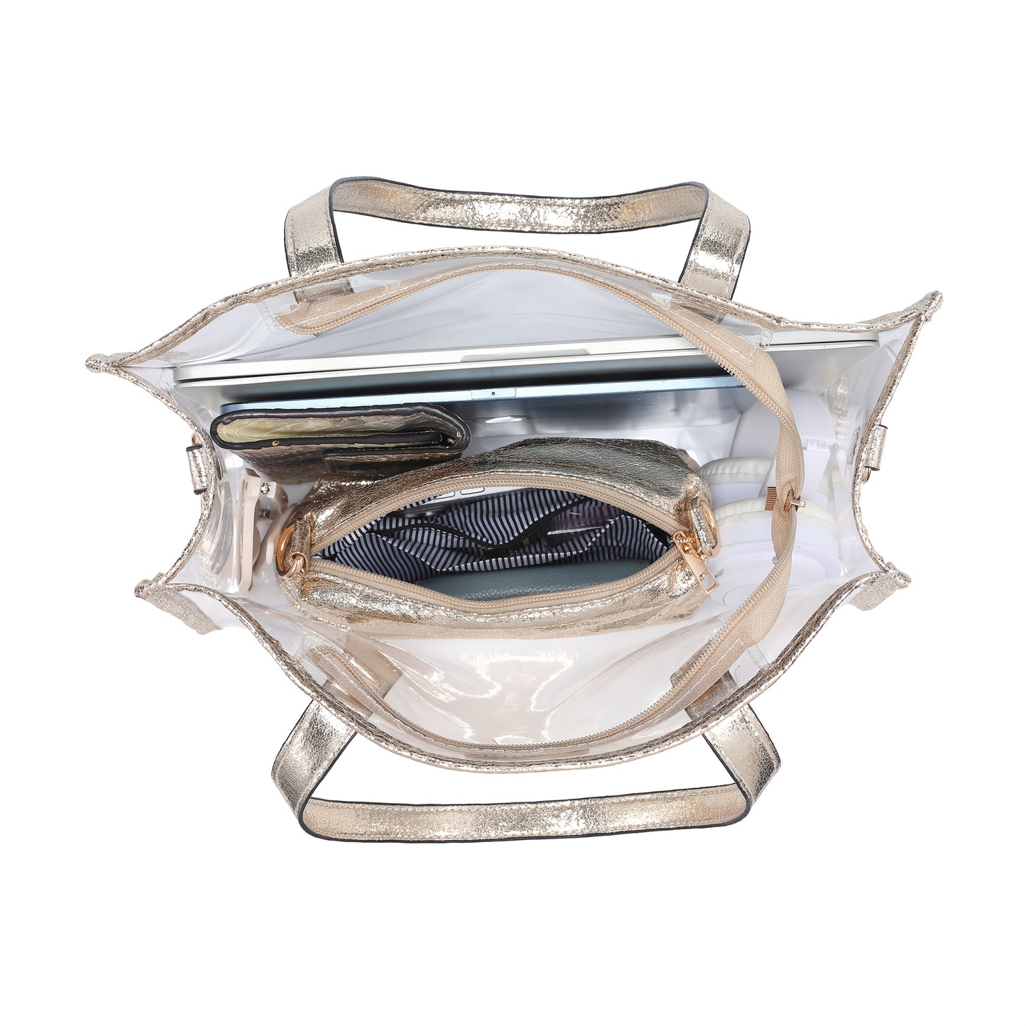 RAGSTO PVC Transparent Shoulder Bag 2Piece Set For Women