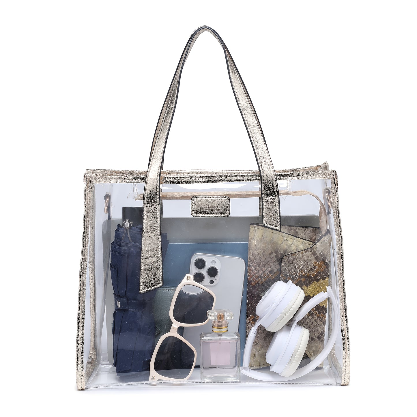 RAGSTO PVC Transparent Shoulder Bag 2Piece Set For Women