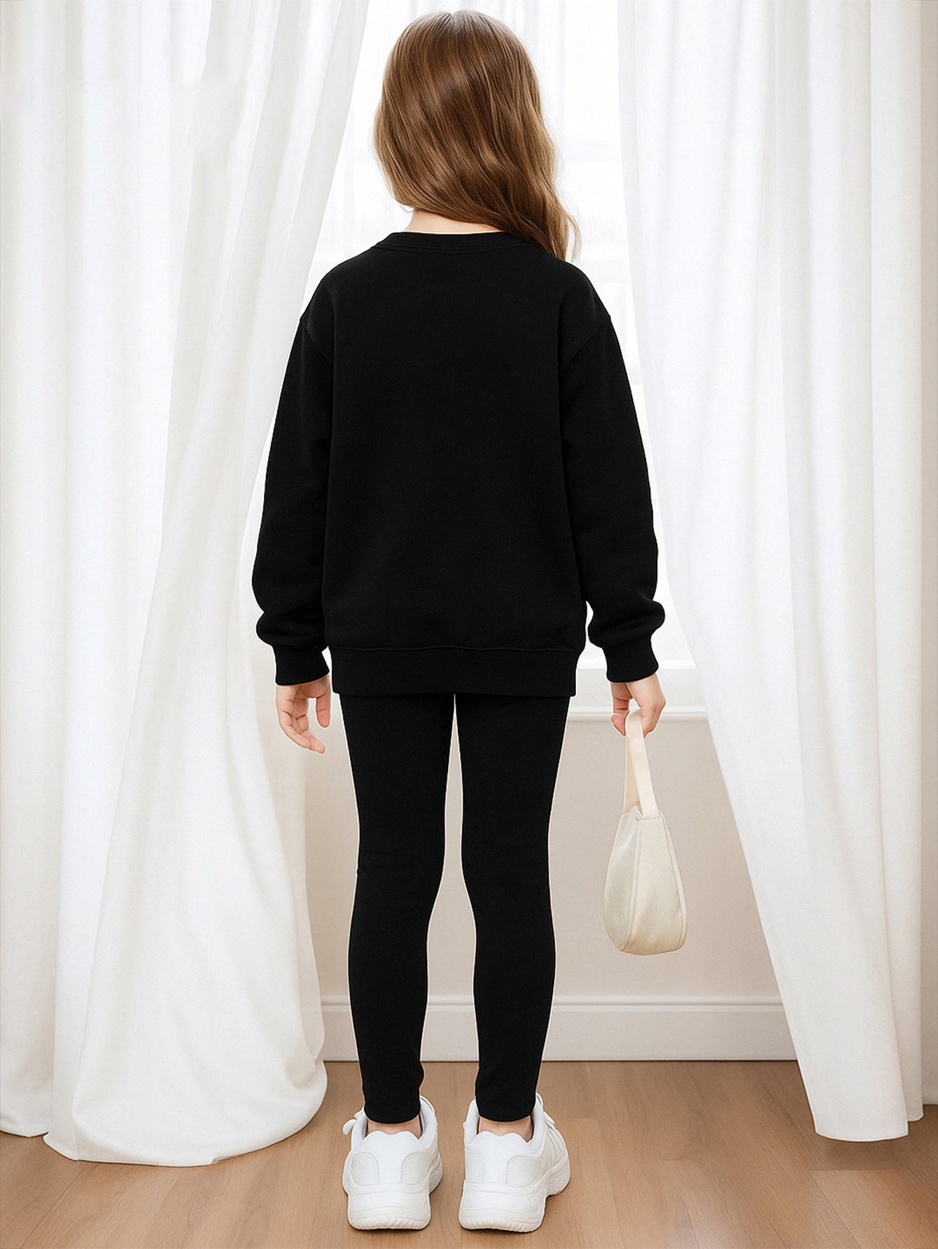 K-Pop Element Girls Two-piece Set | Girl Idol Group Anime Print Sweatshirt + Tight Pants | Trendy Brand Daily Wear | Perfect Birthday Gift for Girls, for Outdoor