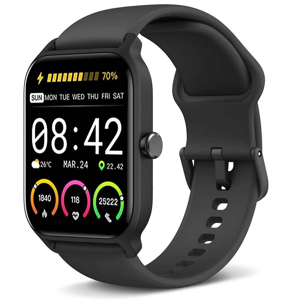 FUVEHA Smartwatch Gift for Men And Women, 1.8" HD Full Touch Screen, Make & Receive Calls, Message Notifications, 100+ Sports Modes, Lightweight & Breathable.Built-in Alexa, Compatible with Android And for iPhone.Perfect Gift