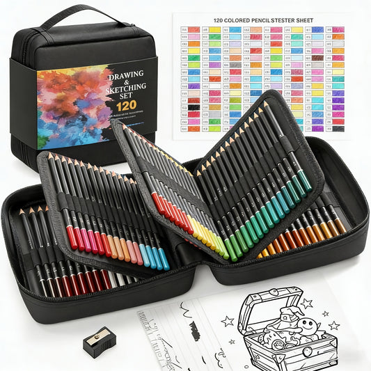 LITTLE DOVE 120 Premium Pencils Storage Case Set For Artists