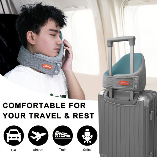 Adjustable 360° Airplane Neck Pillow with Earplugs & Eye Mask - Lightweight Breathable Travel Pillow for Long Flights, Airplane, Car & Office Use, Head Support for s &, Machine Washable (Multi-Color)