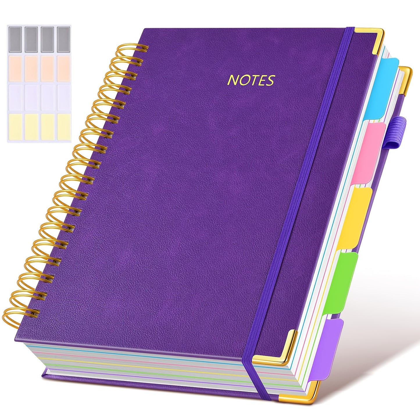 Hardcover Spiral Notebook With Removable Dividers And Tabs 300 Pages