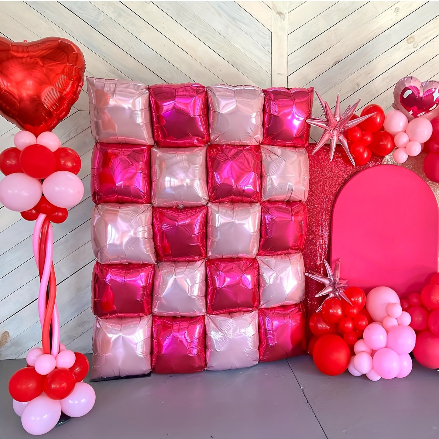 30 Pack Self-Sealing Rose Pink & Blush Balloon Walls - Helium-Ready Reusable Foil Balloons Suitable for Valentine's Day, Weddings, Birthdays, Showers - Helium-Floatable Party Decorations