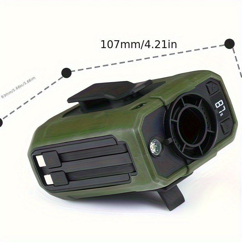 Multifunctional Waist Hanging Gadget With LED Light USB Charging Built In Cooling Fan For Outdoor Trips And Climbing