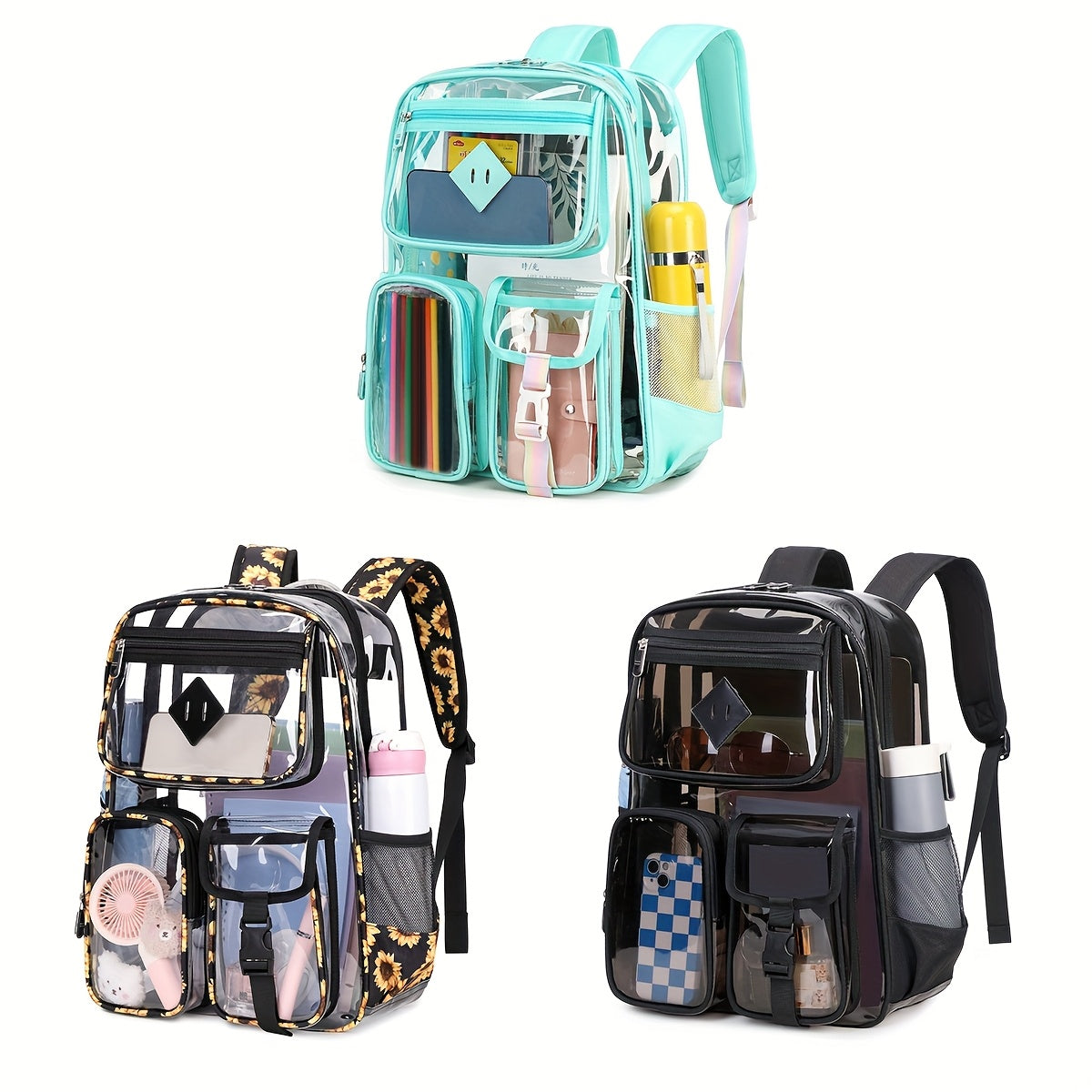 PIG PIG GIRL Double Shoulder PVC Backpack