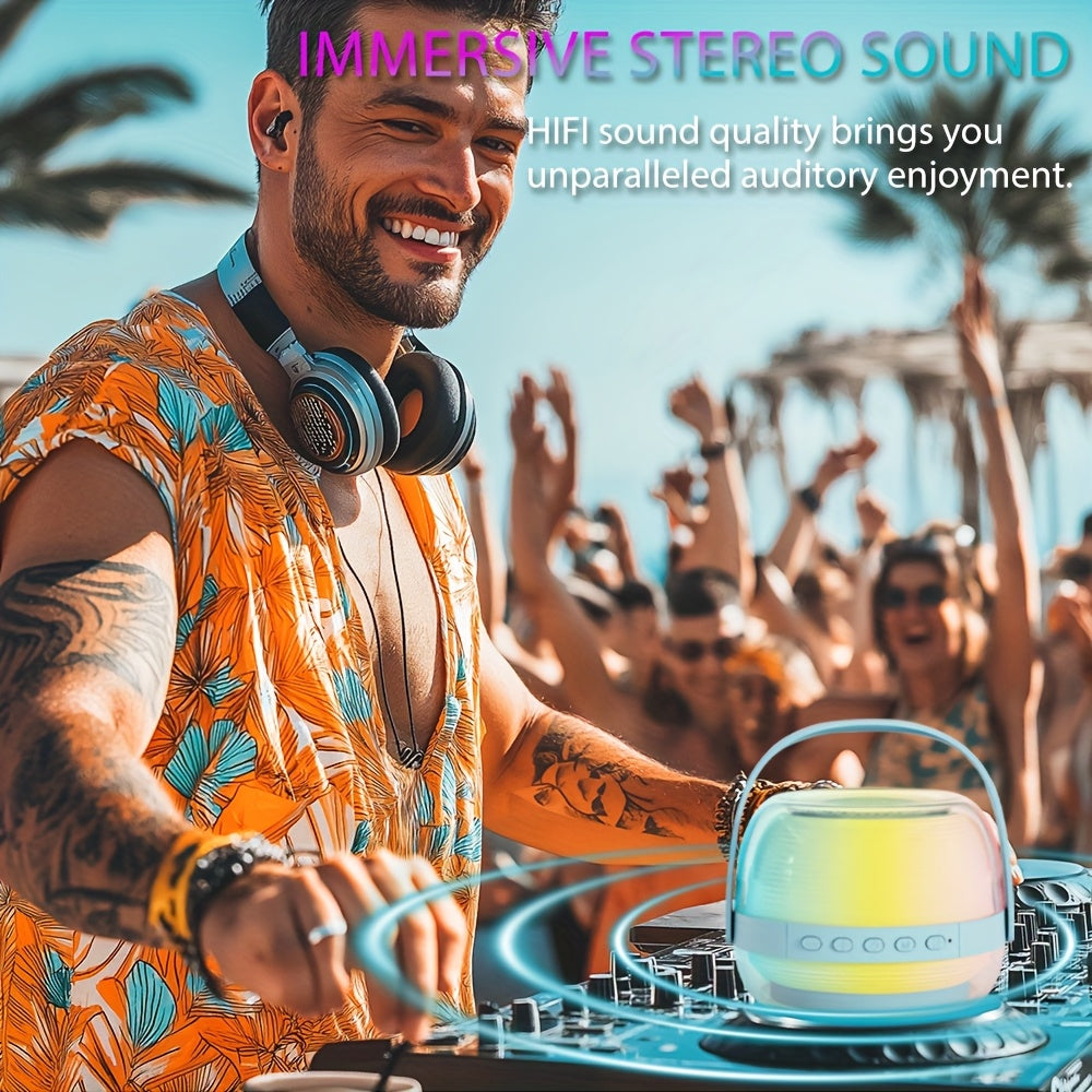 3pcs Portable Mini Karaoke Machine with 2 Wireless Microphones - USB Charging, Wireless Speakers for Birthday Party and Home Entertainment, LED Light Karaoke Machine, Birthday Party, Family Gathering, Christmas Gift, New Year