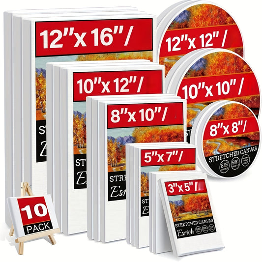 THCBME 10 Pcs Art Canvas Panels for Painting and Crafts