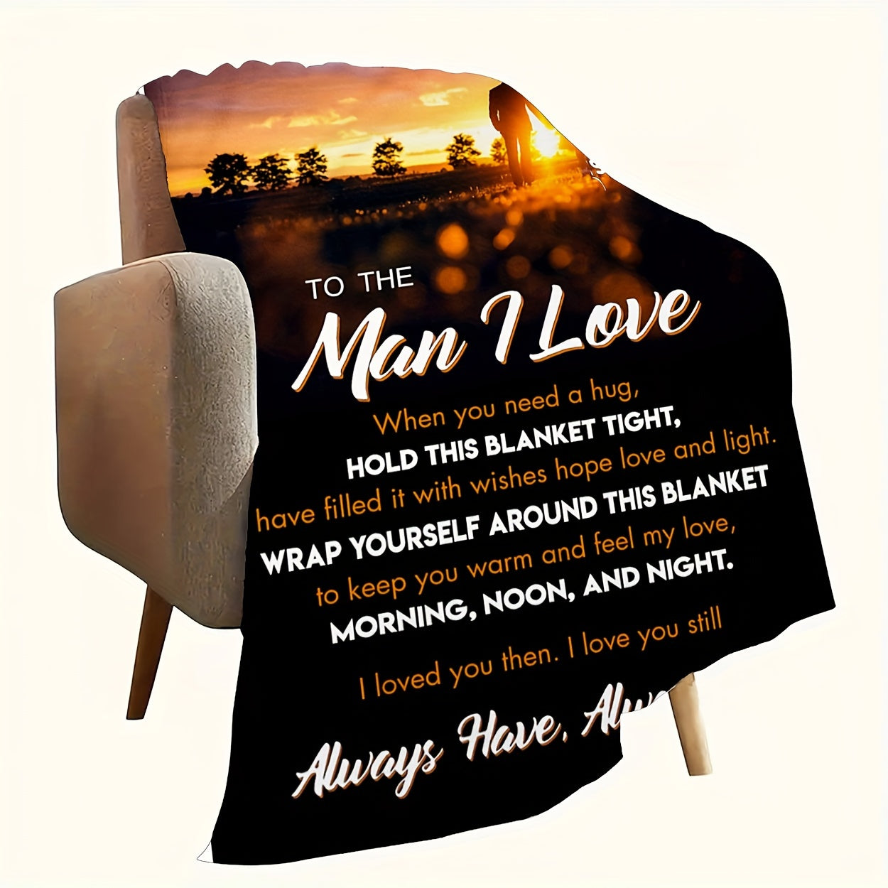 1pc Husband Gift Blanket | I Love You Valentine'S Day & Birthday Present, Cozy All-Season Throw with Romantic Couple Design, Perfect for Husbands & Boyfriends, Polyester Flannel