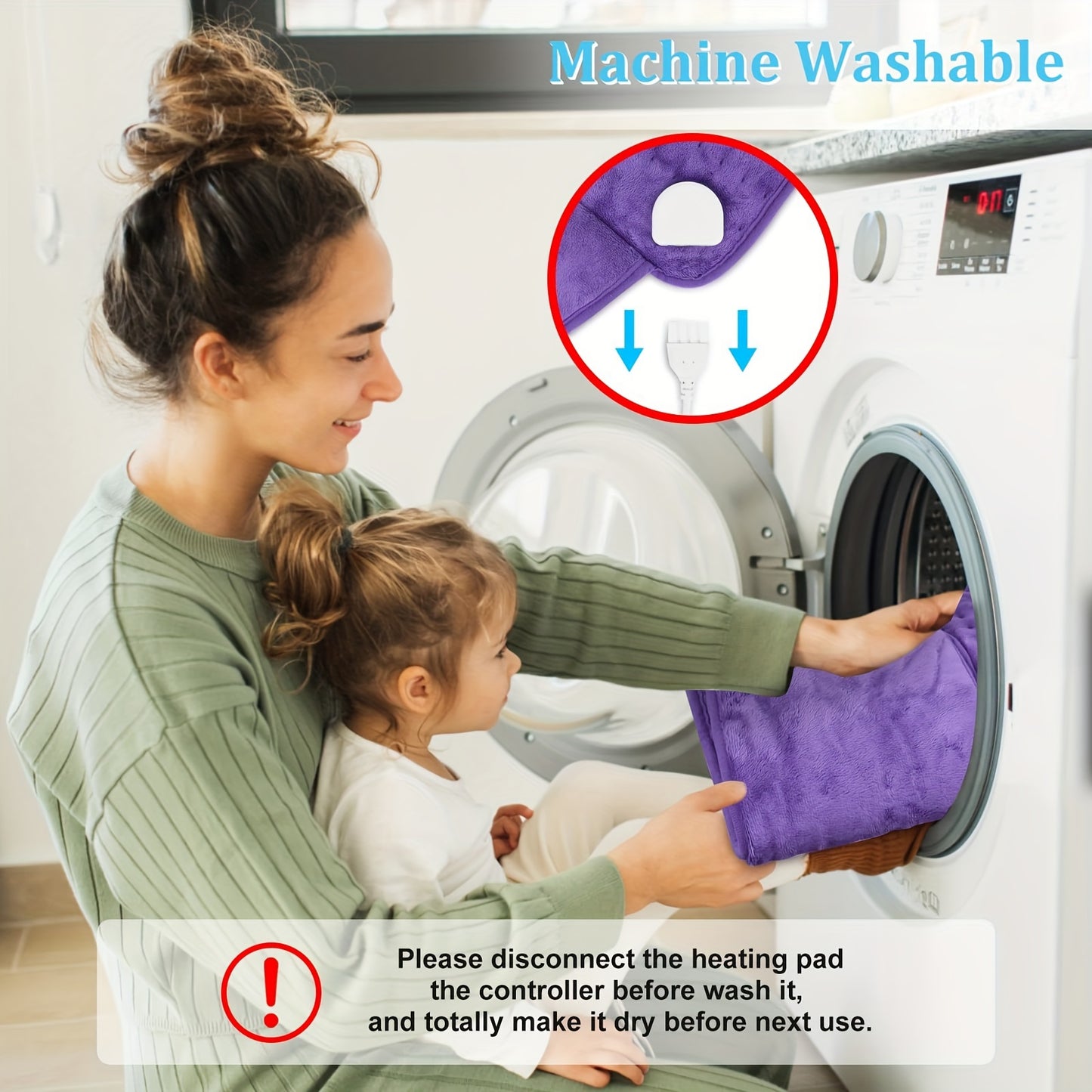 Electric Heating Belt With Six Settings And Four Timers Adjustable Waist 24 To 45 Inches Fast Heating And Washable Belt