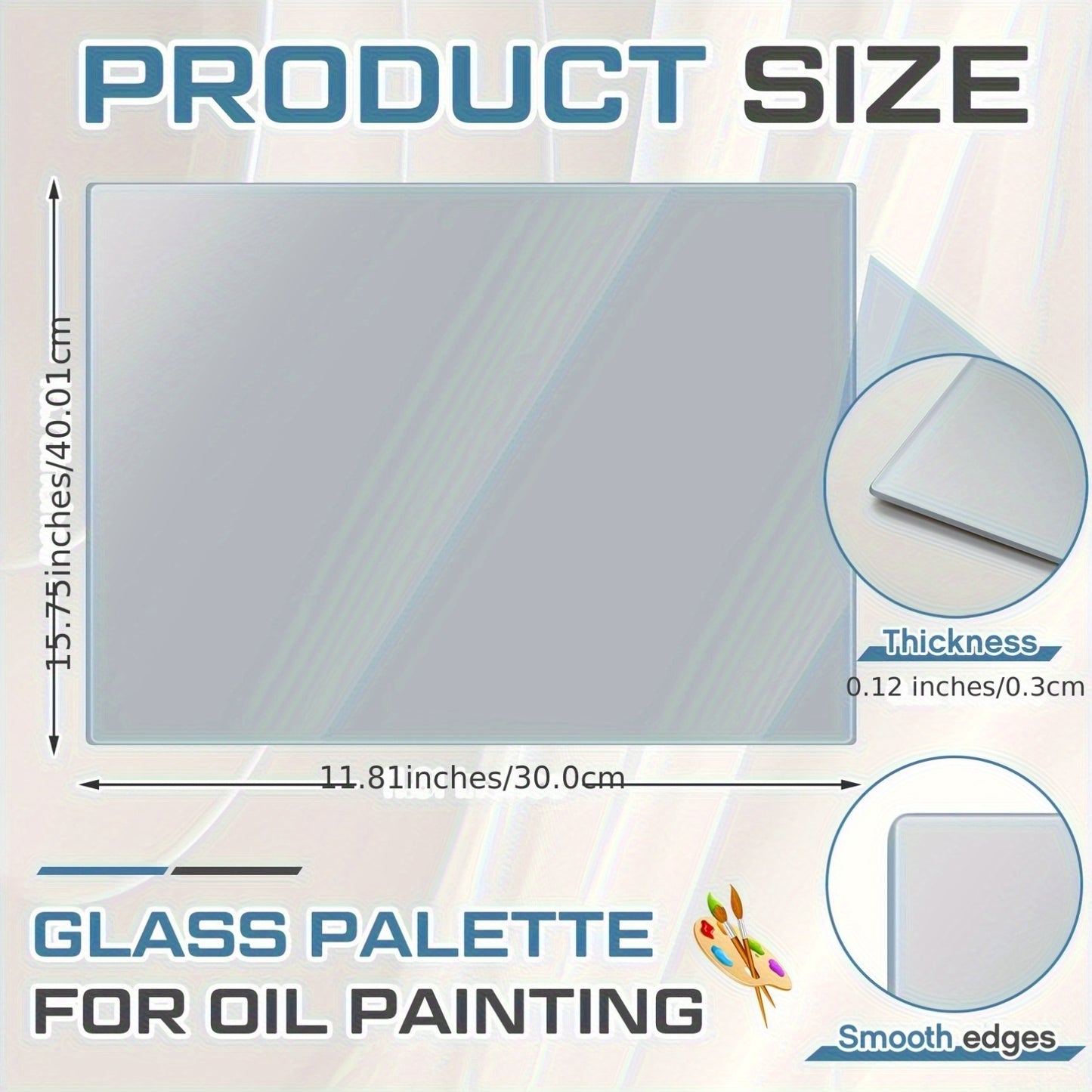 Tempered Glass Palette For Oil Painting Scratch Resistant Easy Clean
