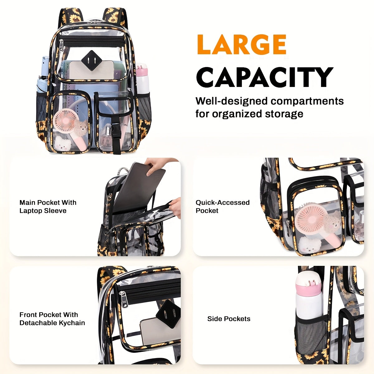 PIG PIG GIRL Double Shoulder PVC Backpack
