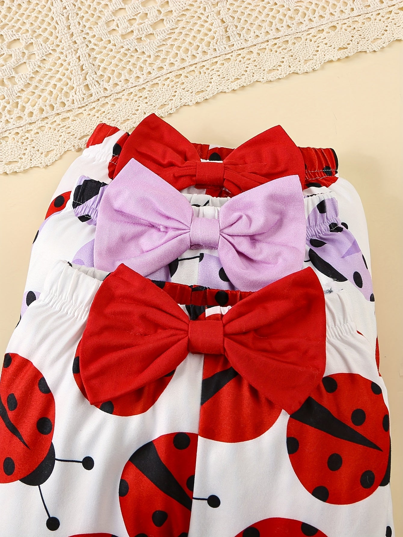 Newborn Baby Girl Summer Romper Short-Sleeved with Long Pants Same Style 3 Sets, for Outdoor, Perfect for Outdoor