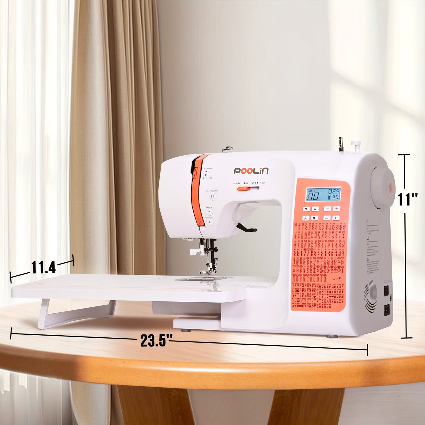 POOLIN EOC02RE Electronic Sewing Machine With 293 Stitches