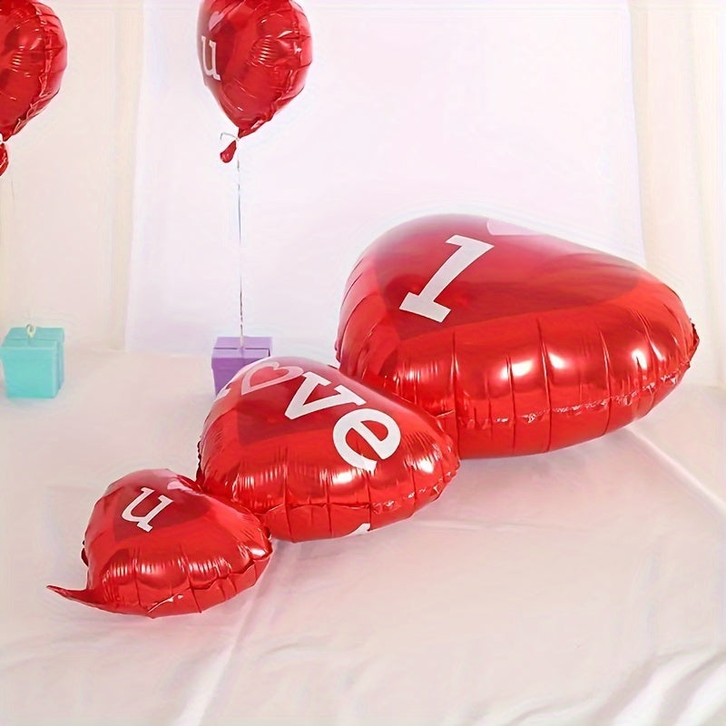 1058pcs Red Aluminum Helium Balloon Set 40 Inch Love Bear Rose Petals Confession Wedding Proposal Decor