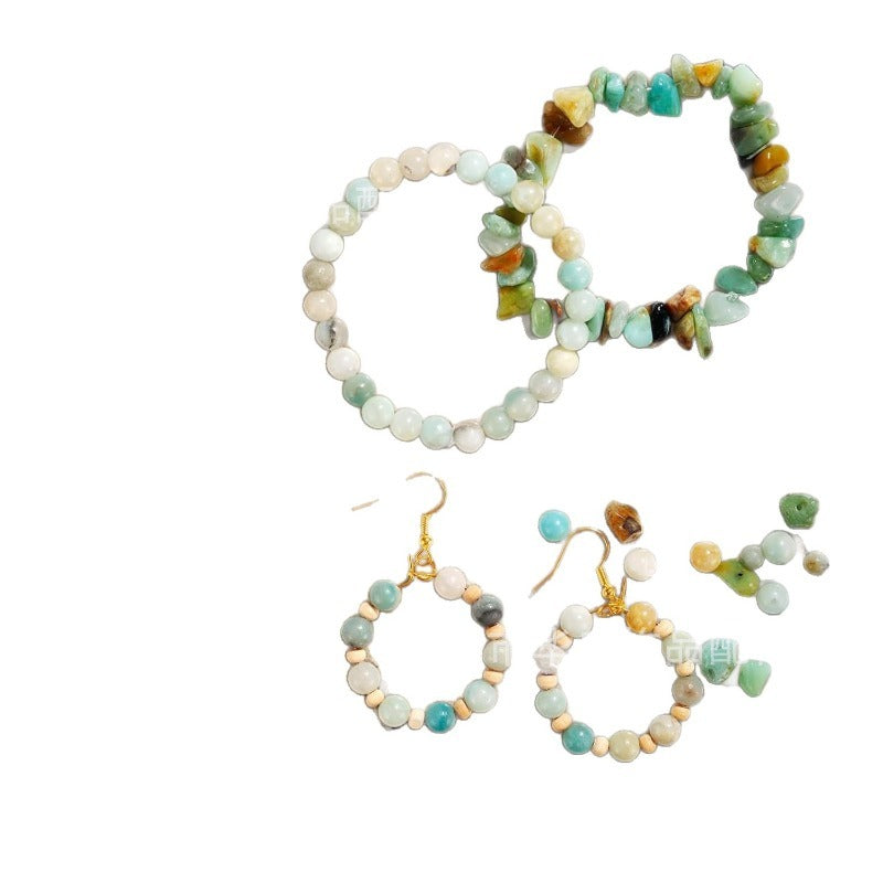 1562pcs/1 Pack of Natural Stone Bead Bracelet Jewelry Making Kit - Natural Stones, Faux Pearls, And Wooden Beads, Paired with Golden Metal | Bohemian Style Handmade Bracelet And Earring Materials, Perfect Handmade Gift for Wo