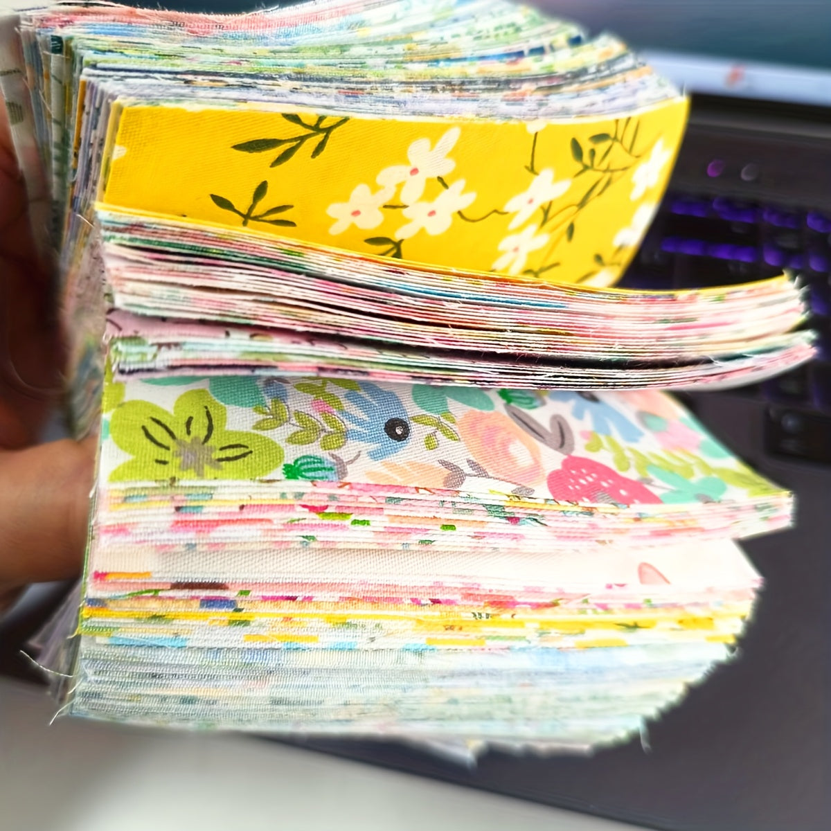 Pre-Cut Floral Cotton Fabric Squares 200pcs For Sewing