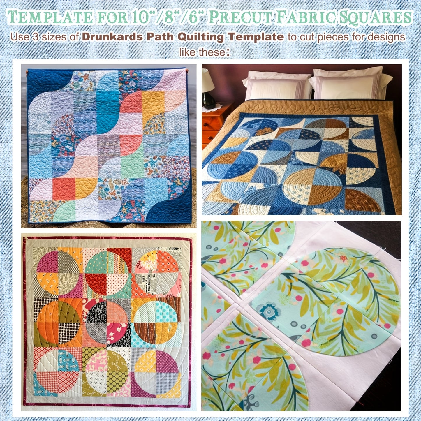 DREYOO Three Large Quilting Rulers And Templates For Patterns