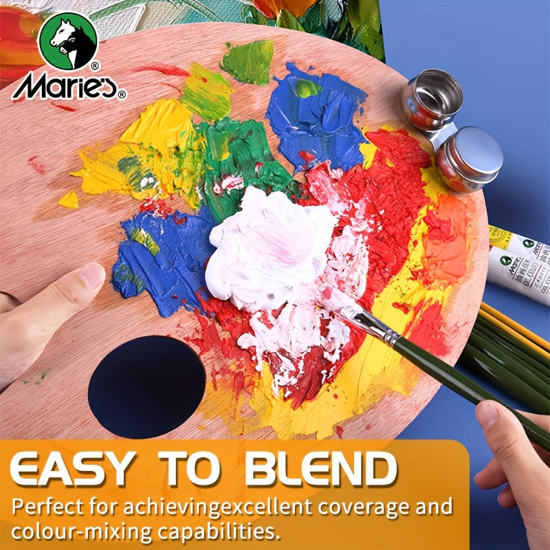 Maries Oil Paint Set With 24 18 12 Color Tubes And Brushes