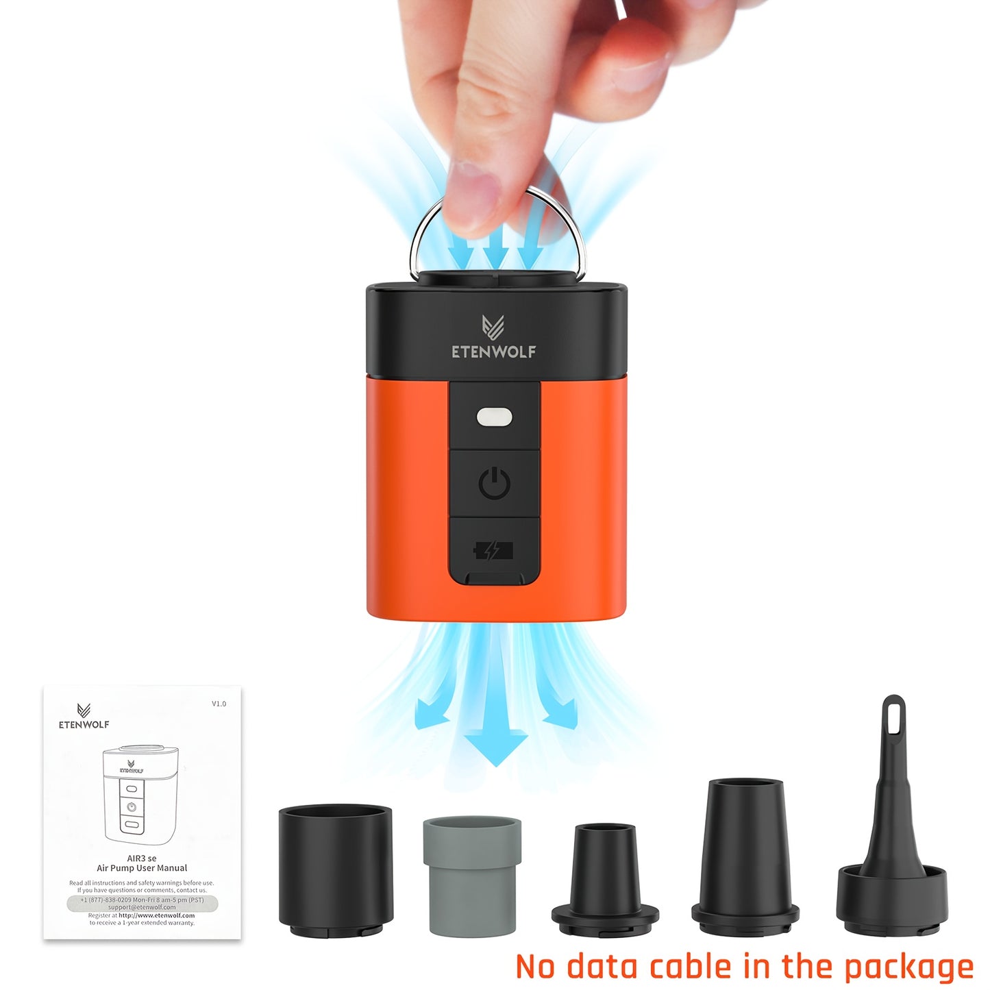 ETENWOLF Portable Air Pump 2600mAh Battery & Camping Light Mini Air Pump for Air Mattress, Pool Floats, Vacuum Storage Bags USB Charging, Compact Keychain Design for Travel, Camping & Outdoor Gear, Camping Must Haves, Camping