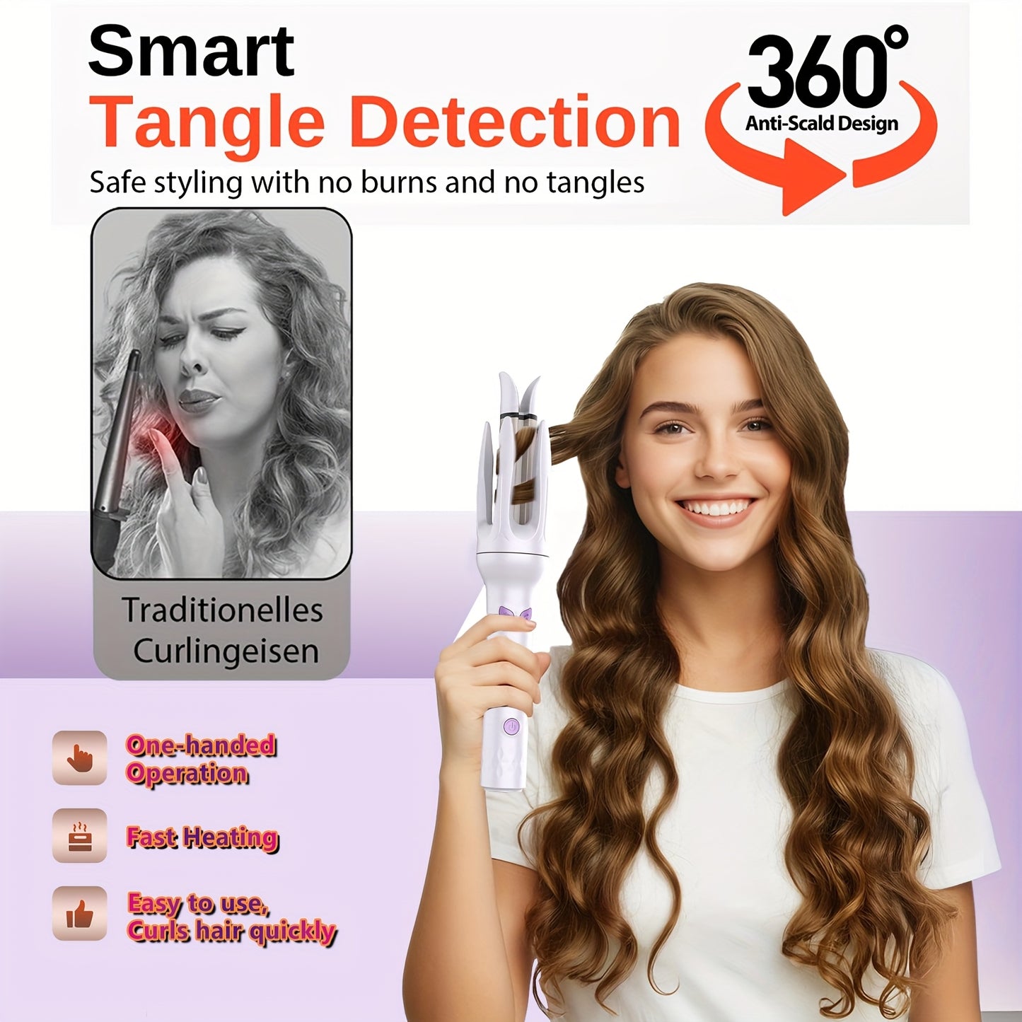 GENAI Automatic Hair Curler With 4 Temperature Options Negative Ion