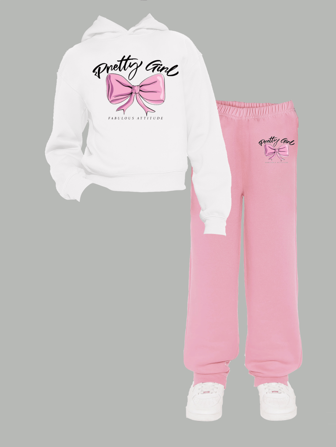 Toddler Girl Love Bear Print Hoodie Set, Autumn/ Winter, for Outdoor