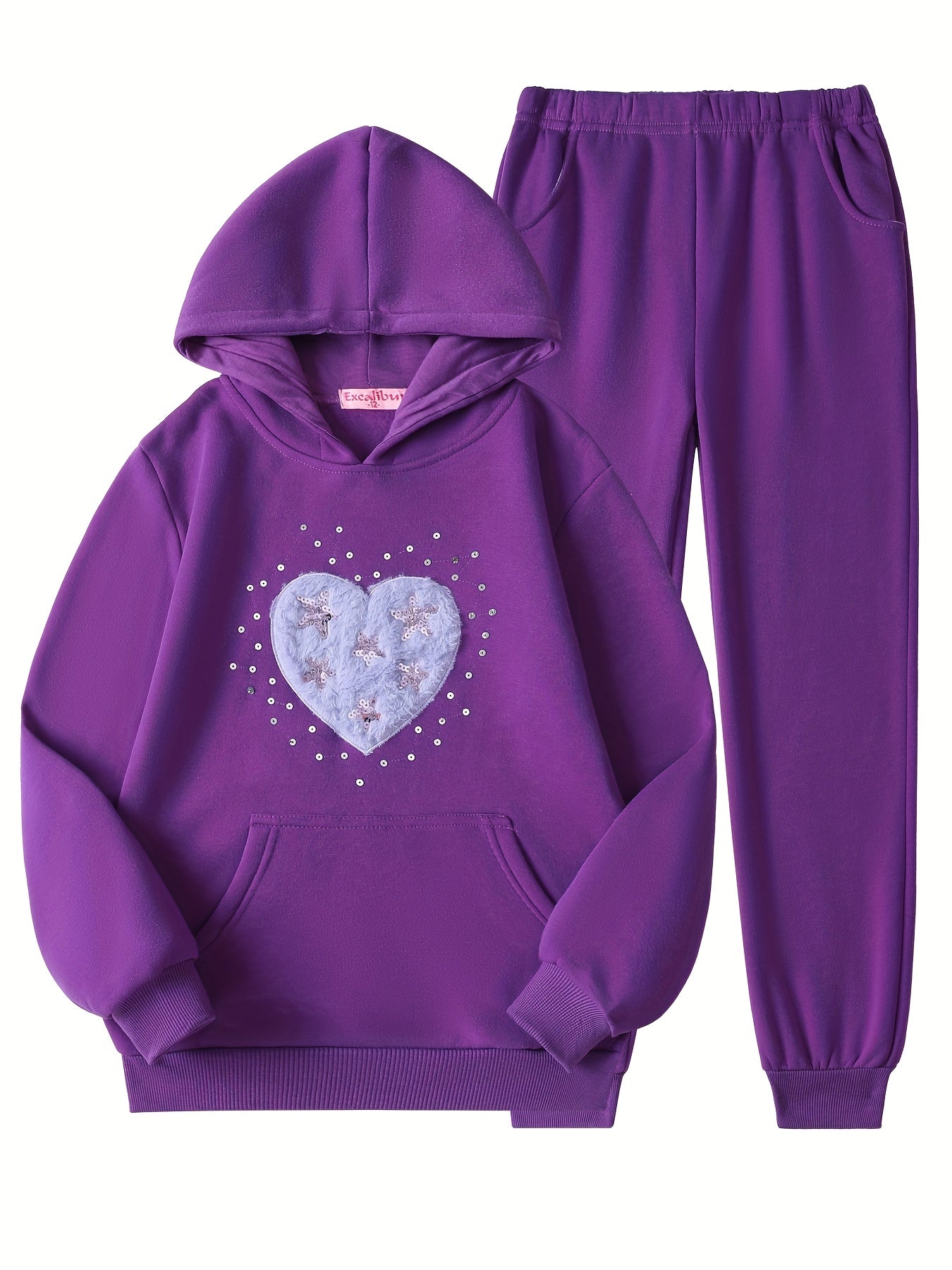 Girls Velvet Hooded Sweatshirt With Floral Print And Roses