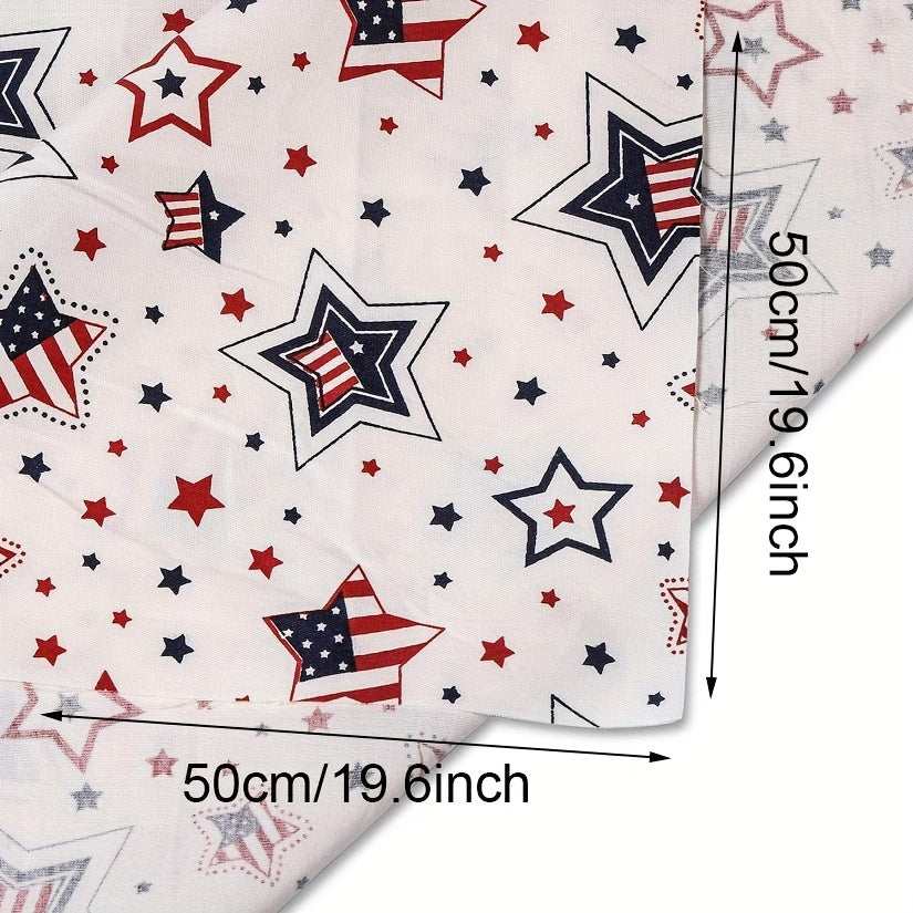 HHMC 7pc Patriotic American Flag Cotton Precut Squares