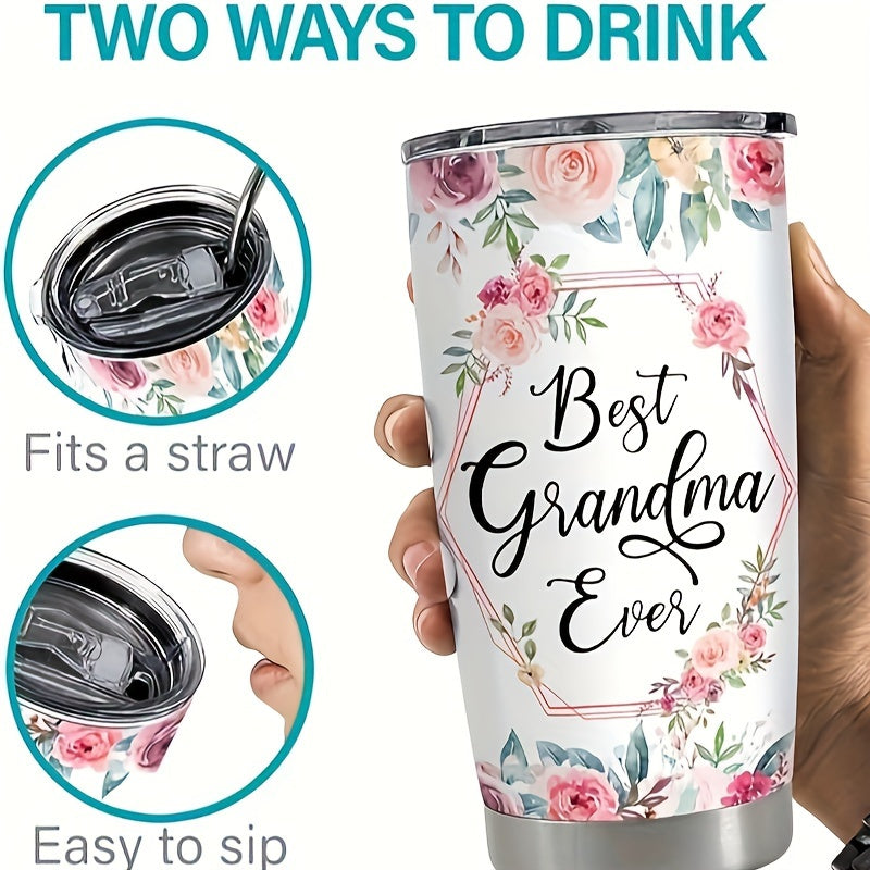 20oz Grandma Tumbler Stainless Steel Insulated Travel Mug Nana Gift Best Grandma Mothers Day Birthday Christmas