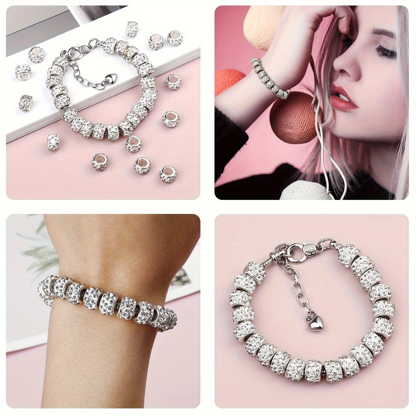 Moissanite Beads For European Style Rhinestone Jewelry Making