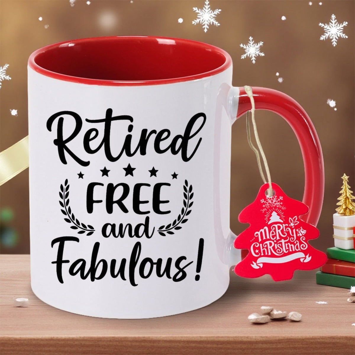 Funny Retirement Coffee Mug with "Retired Free and Fabulous!" Design - Ceramic Cup for Office Workers, Christmas, Halloween, Birthday, Thanksgiving Gifts - Hand Wash Only