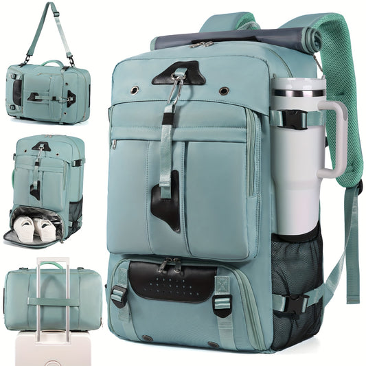 Men's & Women's Large Capacity 17.3" Laptop Backpack - Heavy-Duty Travel Duffel Bag with Shoe Compartment, Convertible Carry-On, Unisex Laptop Suitcase Replacement, Machine Washable (Black) for Business,, Airplane Use - Multi