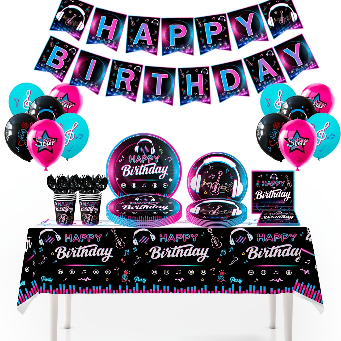 Disco Birthday Party Supplies, 138pcs DiscoParty Decorations & Tableware Set - Disco Party Plates Balloons Banner Cups Napkins Table Cloth Etc Disco Birthday Decorations (Serves 16)