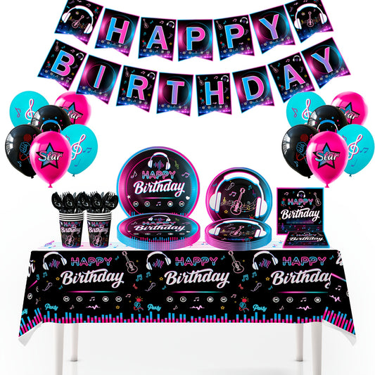 Disco Birthday Party Supplies, 138pcs DiscoParty Decorations & Tableware Set - Disco Party Plates Balloons Banner Cups Napkins Table Cloth Etc Disco Birthday Decorations (Serves 16)