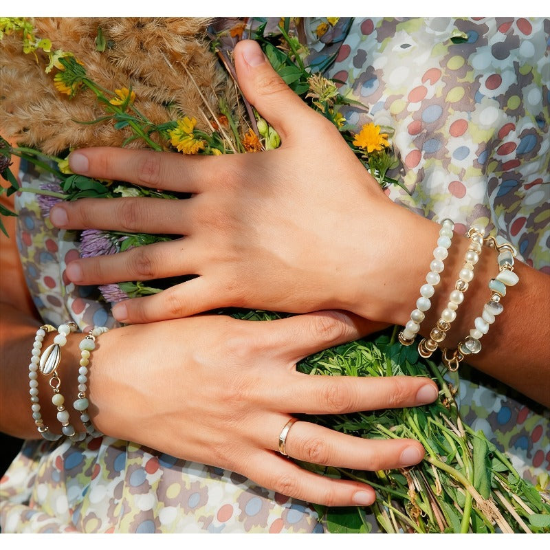 1562pcs/1 Pack of Natural Stone Bead Bracelet Jewelry Making Kit - Natural Stones, Faux Pearls, And Wooden Beads, Paired with Golden Metal | Bohemian Style Handmade Bracelet And Earring Materials, Perfect Handmade Gift for Wo