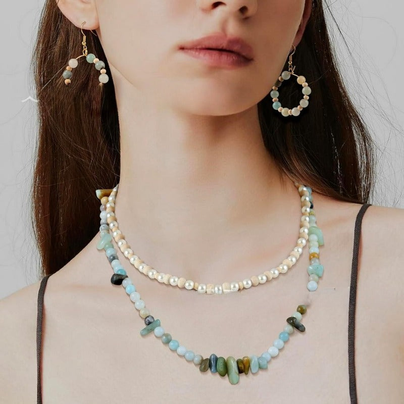 1562pcs/1 Pack of Natural Stone Bead Bracelet Jewelry Making Kit - Natural Stones, Faux Pearls, And Wooden Beads, Paired with Golden Metal | Bohemian Style Handmade Bracelet And Earring Materials, Perfect Handmade Gift for Wo