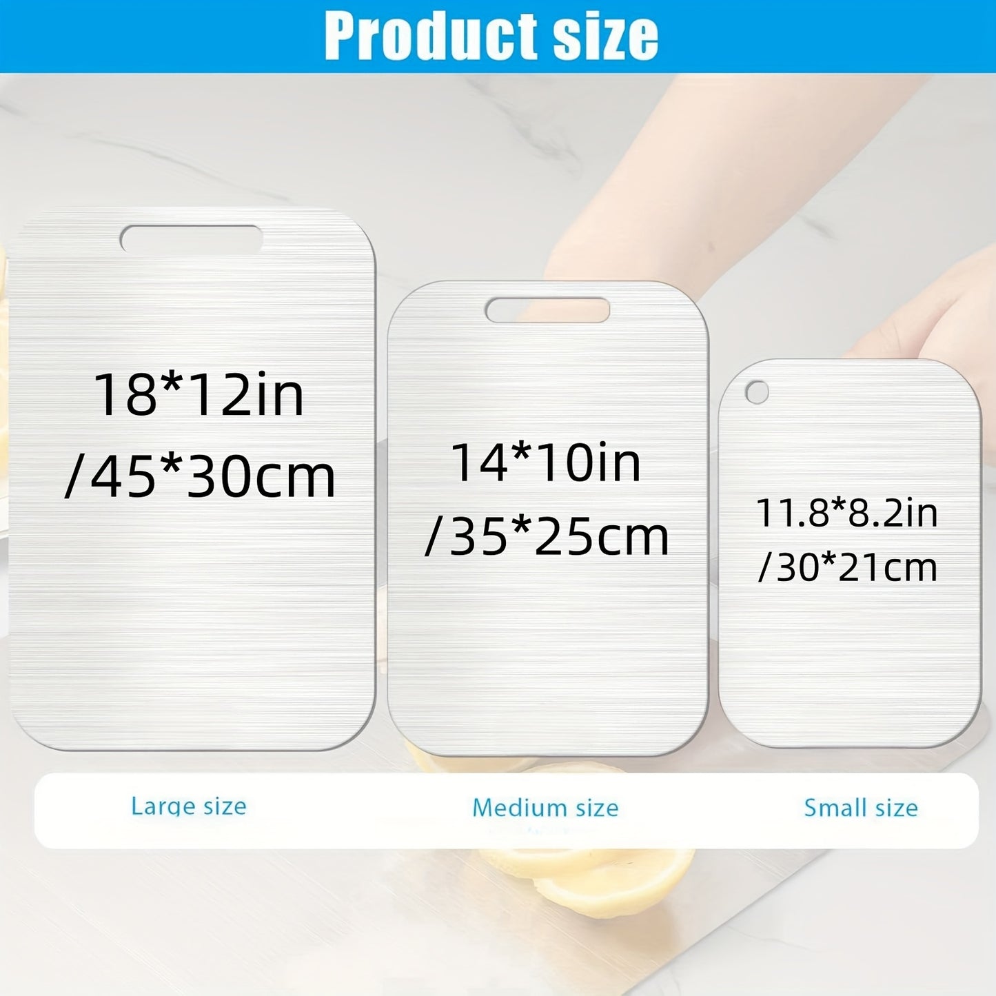 Titanium Cutting Board, 2025 New Upgrade 100% Pure Titanium, Double Sided Durable Metal Cutting Board, For Kitchen, Set Of 3 Large/Medium/Small