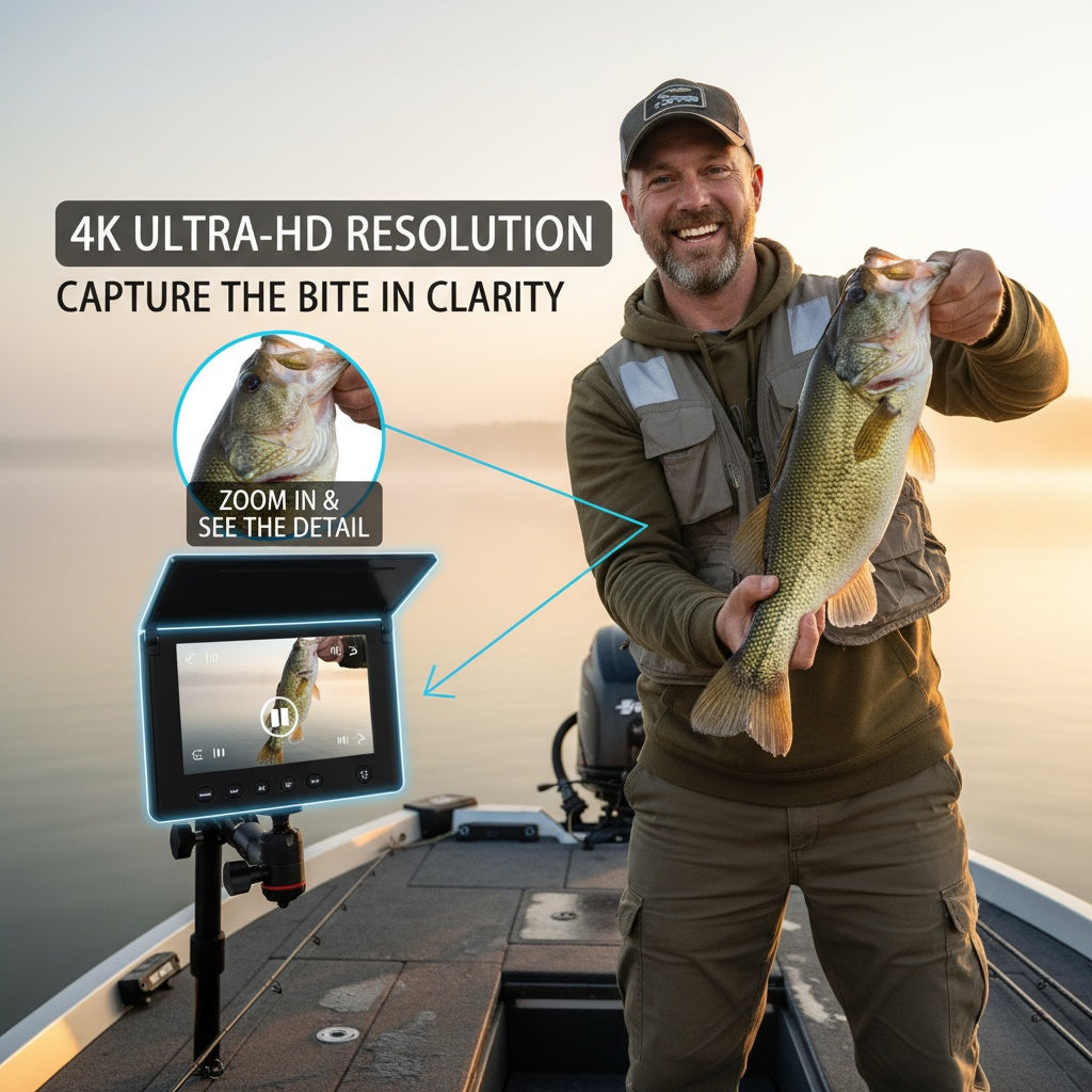 Latest Upgraded Version 4.3-inch Single-sided Screen Shielded Fishing Viewing Set, Fish Finder, HD Underwater Camera, Underwater Fishing Tool, 140° Wide-angle Lens, Fish-attracting Light, Perfect for Fishing Enthusiasts, Bir