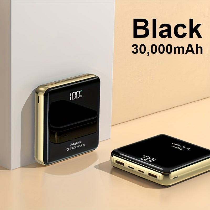 KAXOE 30000mAh 20000mAh High-Capacity Super Fast Charging Power Bank Portable Charger Fast Charging with LED Display Built-in 4 Cables Mobile Battery for iPhone for Samsung for Tablet