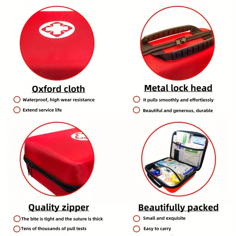 Ultimate 1030pcs Emergency Kit with Scissors, Bandages & Tape - Portable, EVA Material for Home, Office, School Dorms & Road Trips - Ideal Gift for Family & Friends