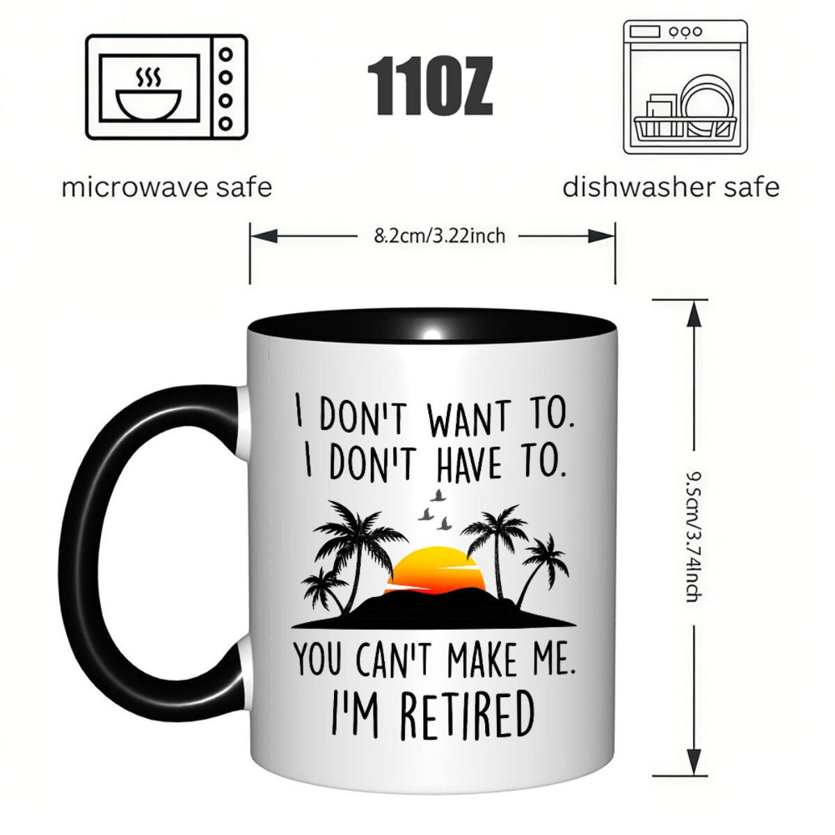 1pc "I' Retired" Funny Coffee Mug - Shatterproof & Dishwasher Cup with Retirement, Durable Reusable Drinkware Suitable for Office,, Christmas, Birthday Gifts (Ideal for Retirees)