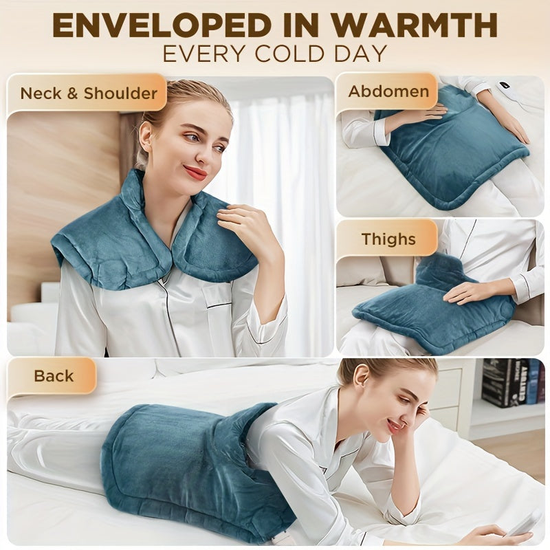 Graphene Heating Pad with 3x Depth Heating, Instant Heating Pad Suitable for Neck And Shoulder, Heating Package with 6 Heating Options And 4 Automatic Shut-off Timers, Machine Wash, 22 "x18", for Mothers And Ladies' Christmas